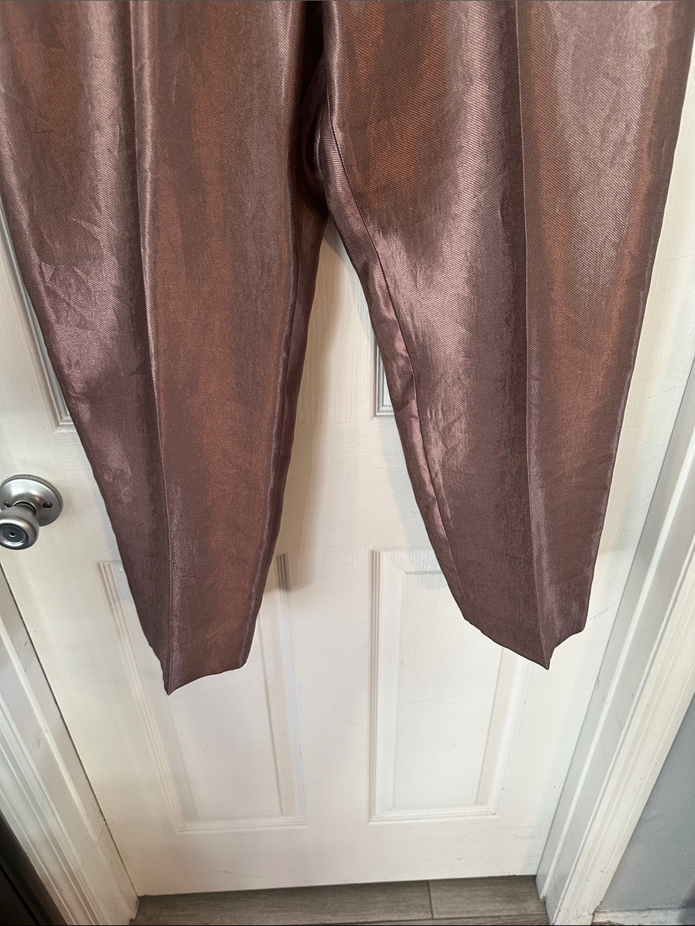 Donna Karan Women’s Metallic Brown Slim Leg Ankle Pants - Picture 5 of 8
